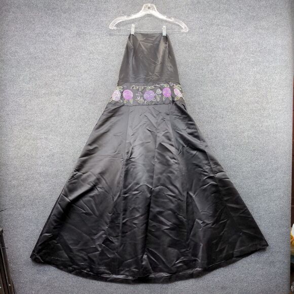 Frederick's of Hollywood Black Strapless Dress with Purple Accents - Picture 2 of 11
